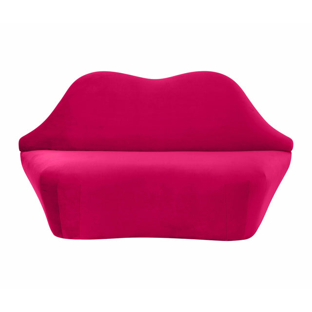 TOV Lips Hot Pink Velvet Settee