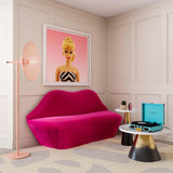 TOV Lips Hot Pink Velvet Settee