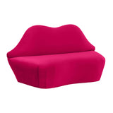 TOV Lips Hot Pink Velvet Settee