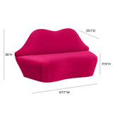 TOV Lips Hot Pink Velvet Settee