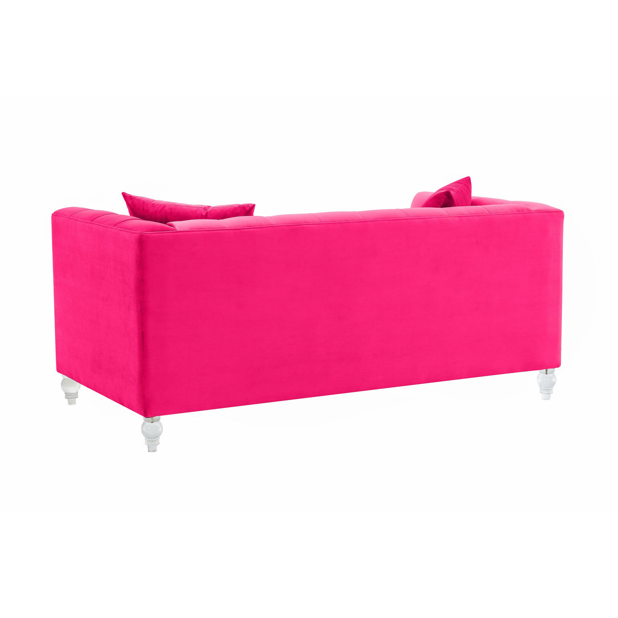 TOV Bea Hot Pink Velvet Loveseat