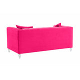 TOV Bea Hot Pink Velvet Loveseat