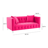 TOV Bea Hot Pink Velvet Loveseat