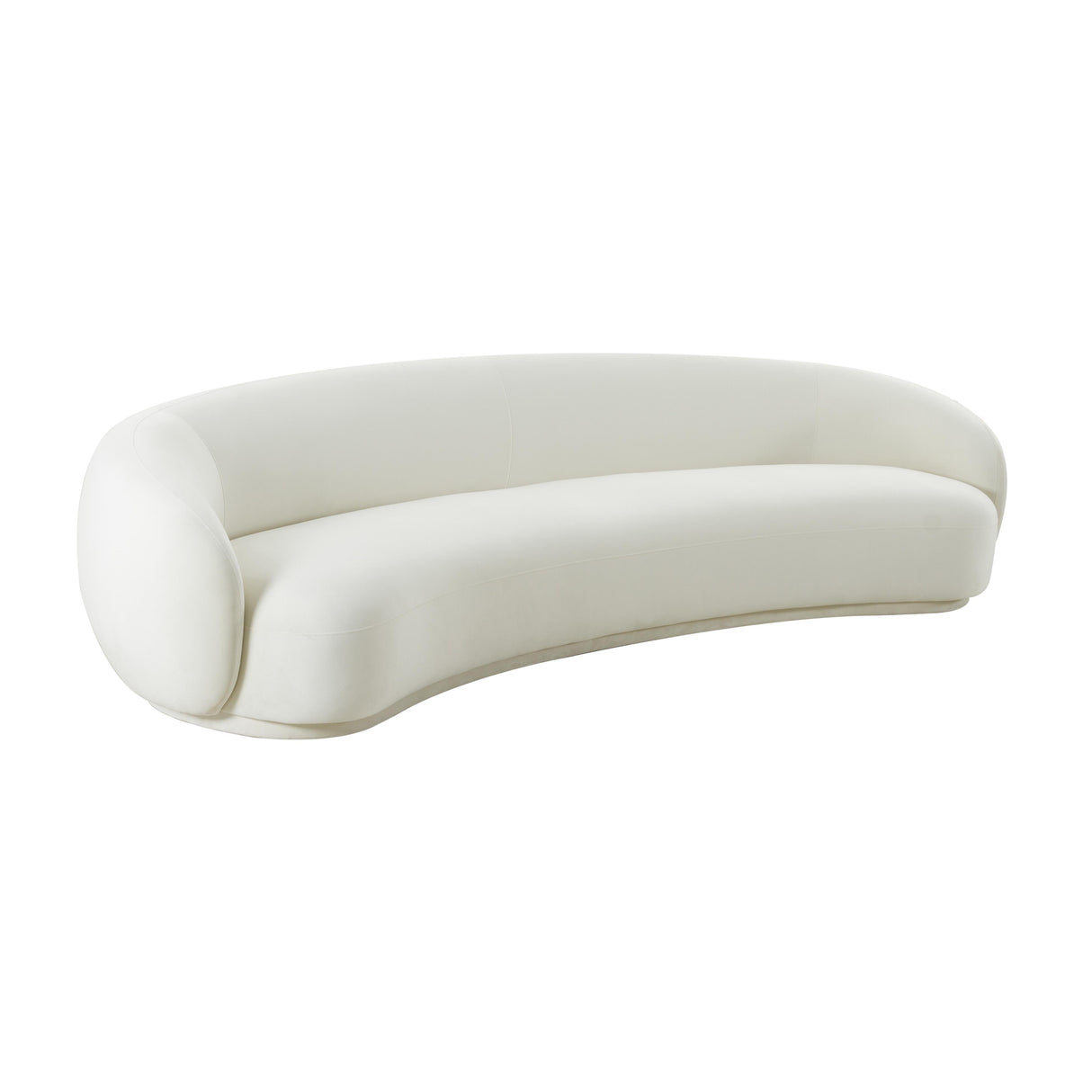 TOV Kendall Cream Velvet 120 Inch Sofa