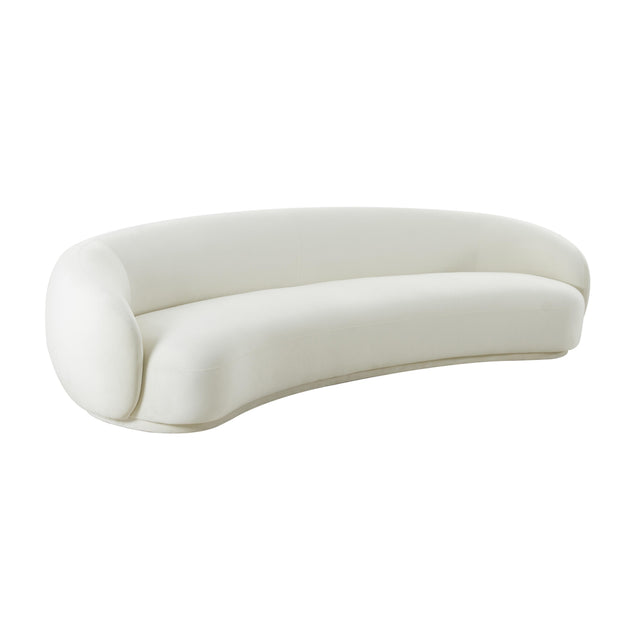 TOV Kendall Cream Velvet 120 Inch Sofa
