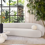 TOV Kendall Cream Velvet 120 Inch Sofa