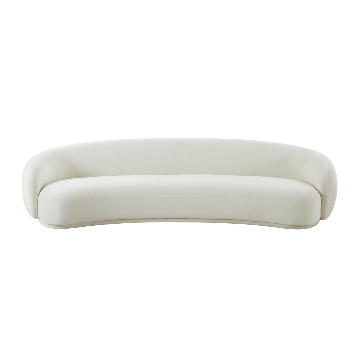TOV Kendall Cream Velvet 120 Inch Sofa