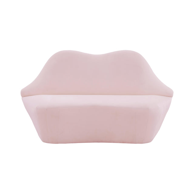 TOV Lips Blush Velvet Settee