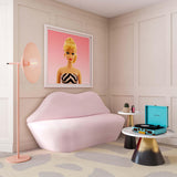 TOV Lips Blush Velvet Settee