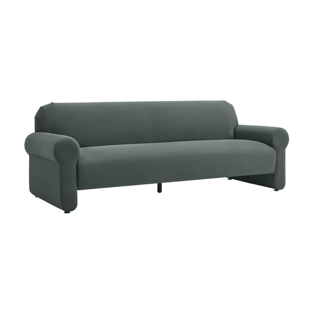 TOV Keelee Grey 84 Inch Velvet Sofa