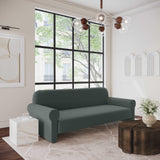 TOV Keelee Grey 84 Inch Velvet Sofa