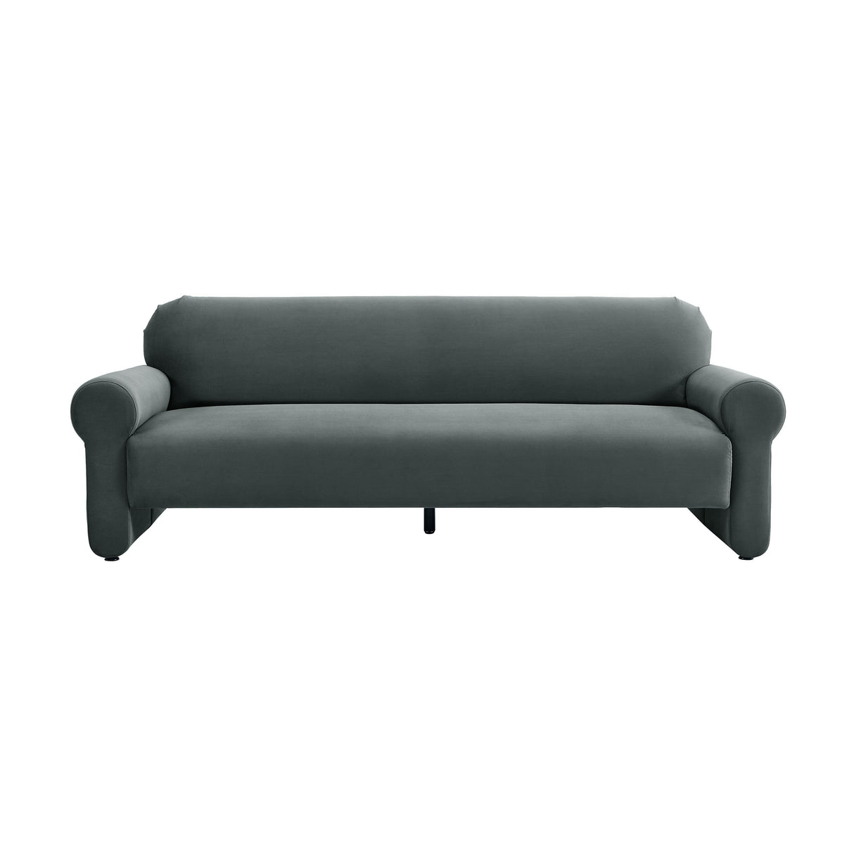 TOV Keelee Grey 84 Inch Velvet Sofa