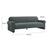 TOV Keelee Grey 84 Inch Velvet Sofa