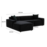 TOV Olafur Black Velvet Sectional - LAF