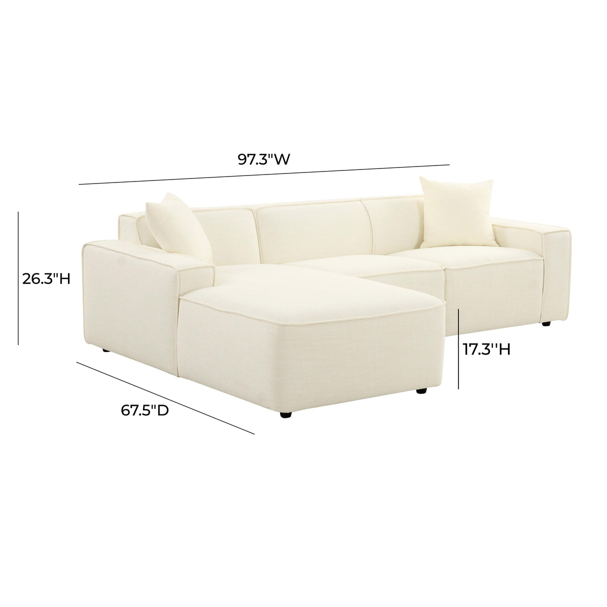 TOV Olafur Cream Linen Sectional - LAF