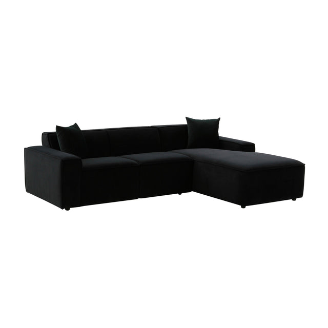 TOV Olafur Black Velvet Sectional - RAF
