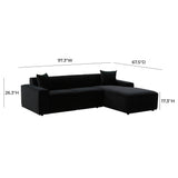 TOV Olafur Black Velvet Sectional - RAF
