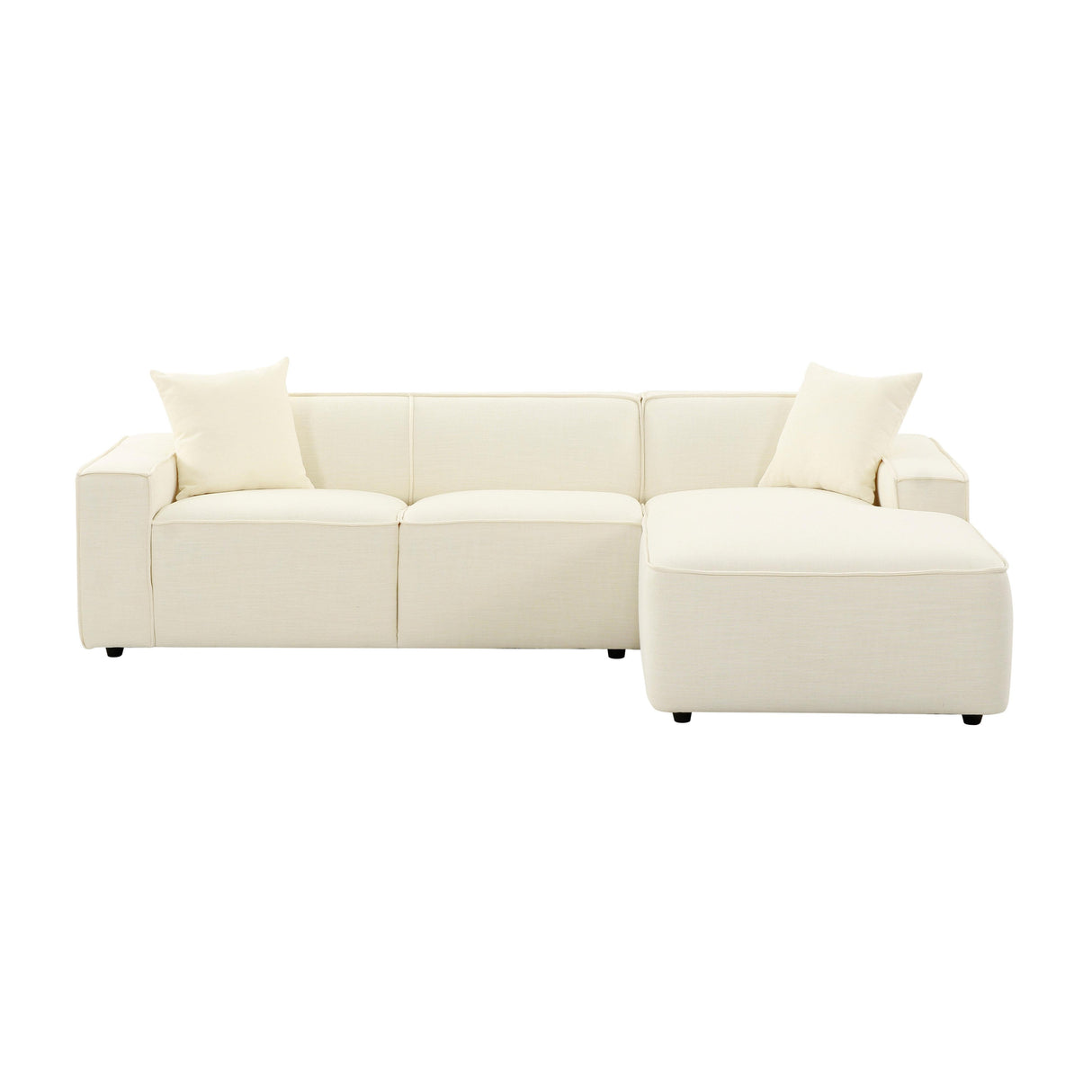 TOV Olafur Cream Linen Sectional - RAF