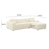 TOV Olafur Cream Linen Sectional - RAF