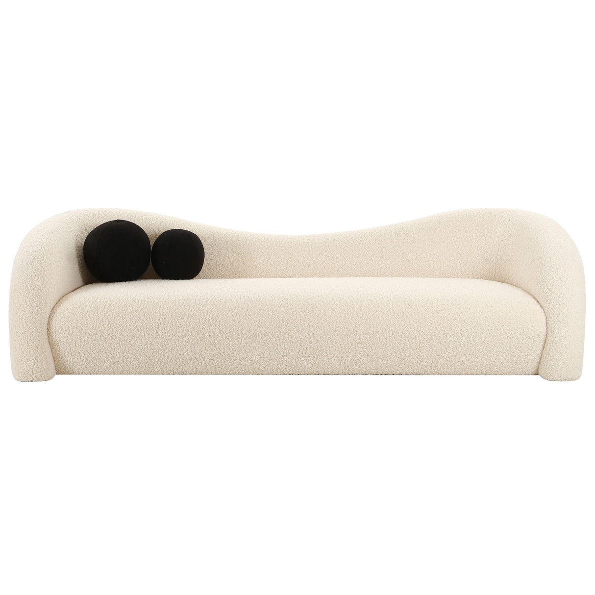 TOV Leonie Beige Faux Shearling Sofa