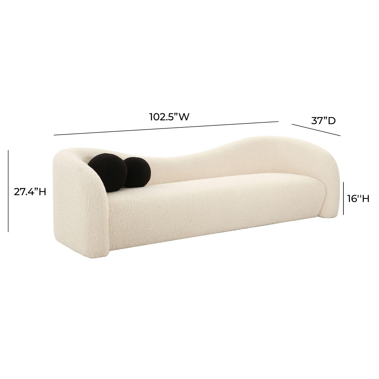 TOV Leonie Beige Faux Shearling Sofa