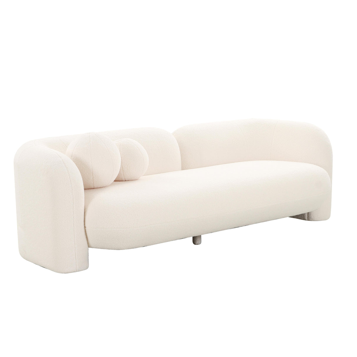 TOV Amelie Cream Faux Fur Sofa