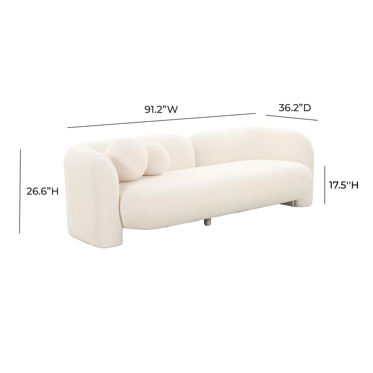 TOV Amelie Cream Faux Fur Sofa
