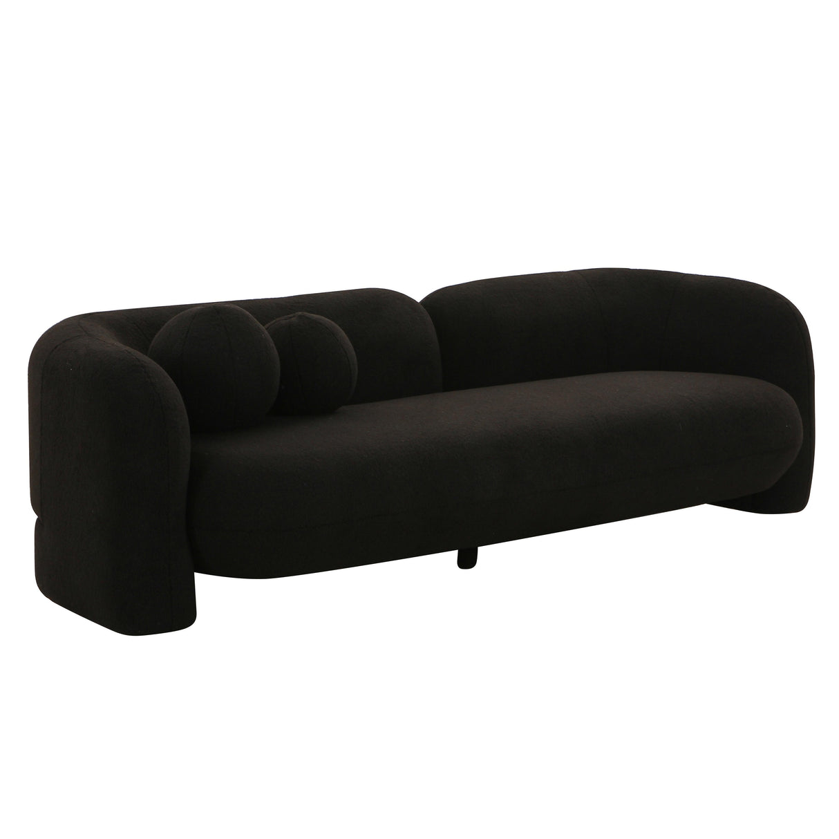 TOV Amelie Black Faux Fur Sofa