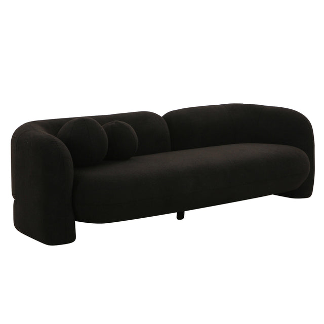 TOV Amelie Black Faux Fur Sofa