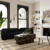TOV Amelie Black Faux Fur Sofa