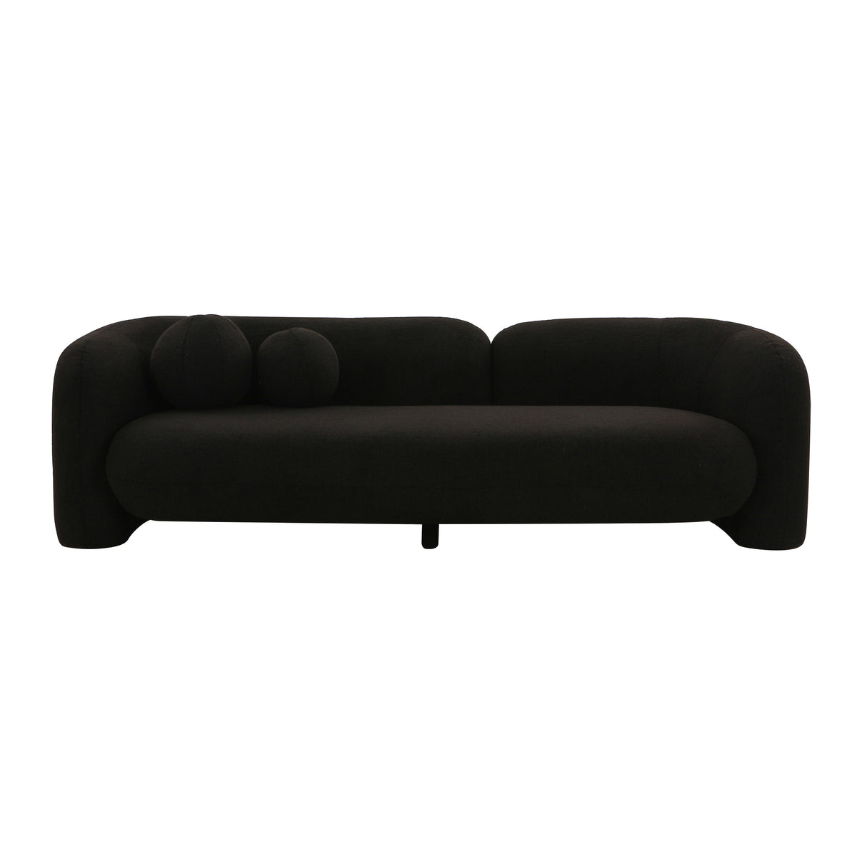 TOV Amelie Black Faux Fur Sofa