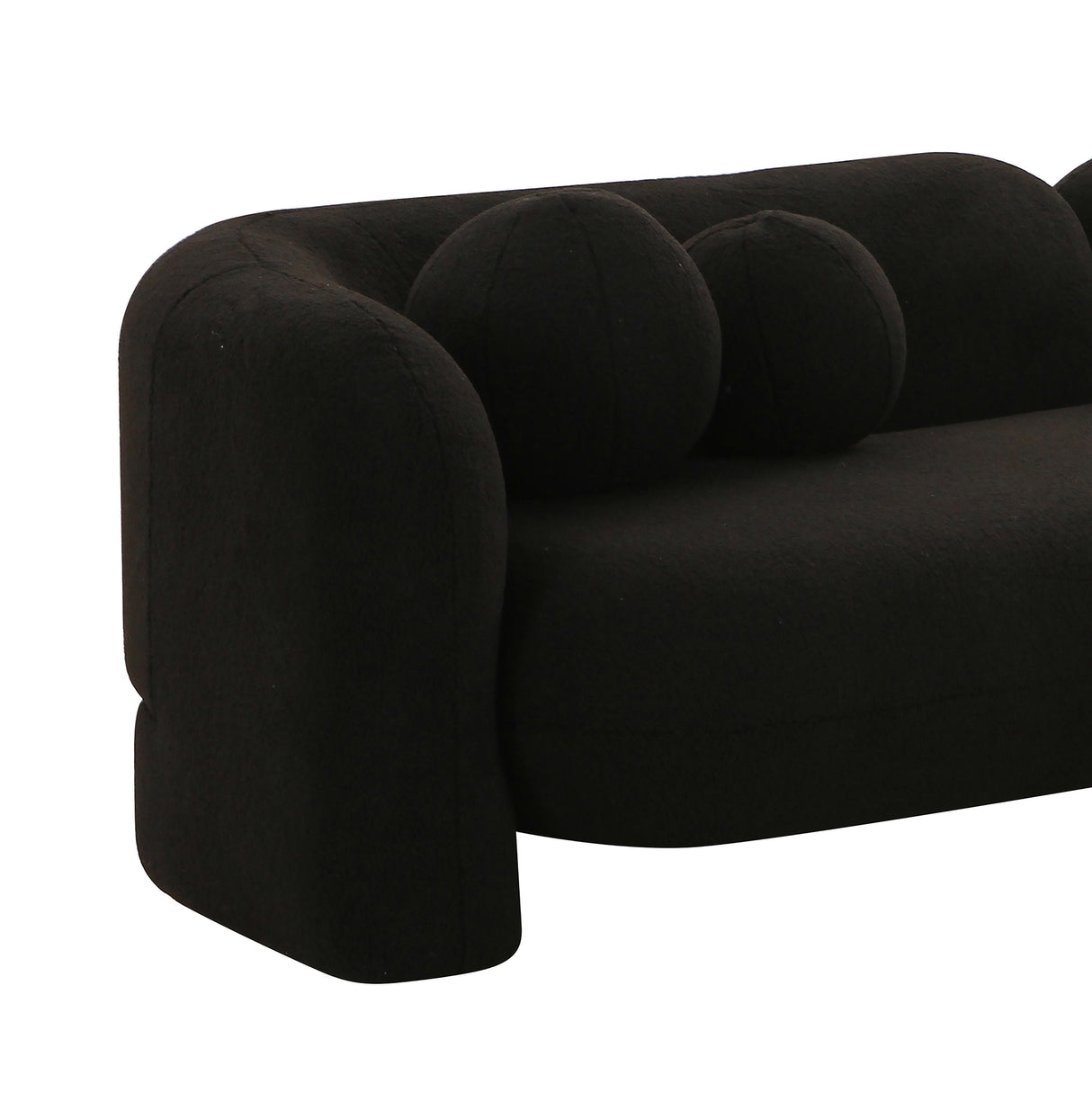 TOV Amelie Black Faux Fur Sofa