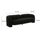 TOV Amelie Black Faux Fur Sofa