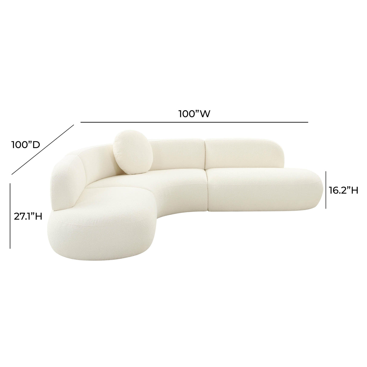 TOV Broohah Cream Boucle Sectional