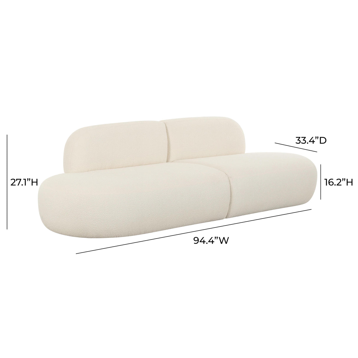 TOV Broohah Cream Boucle Sofa