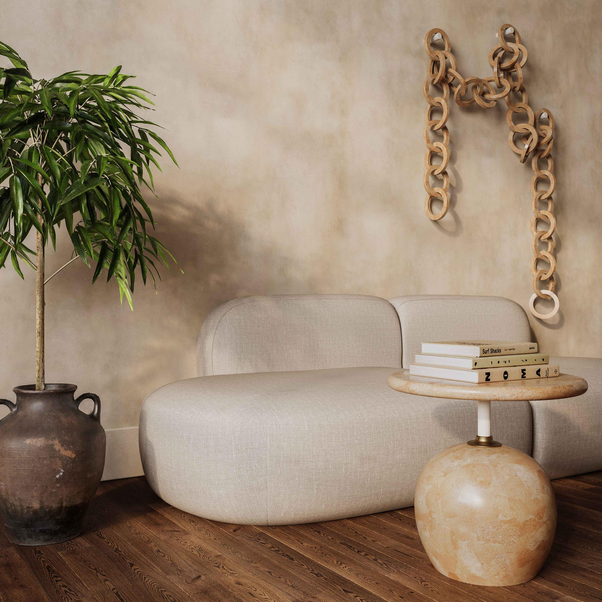 TOV Broohah Beige Linen Sofa