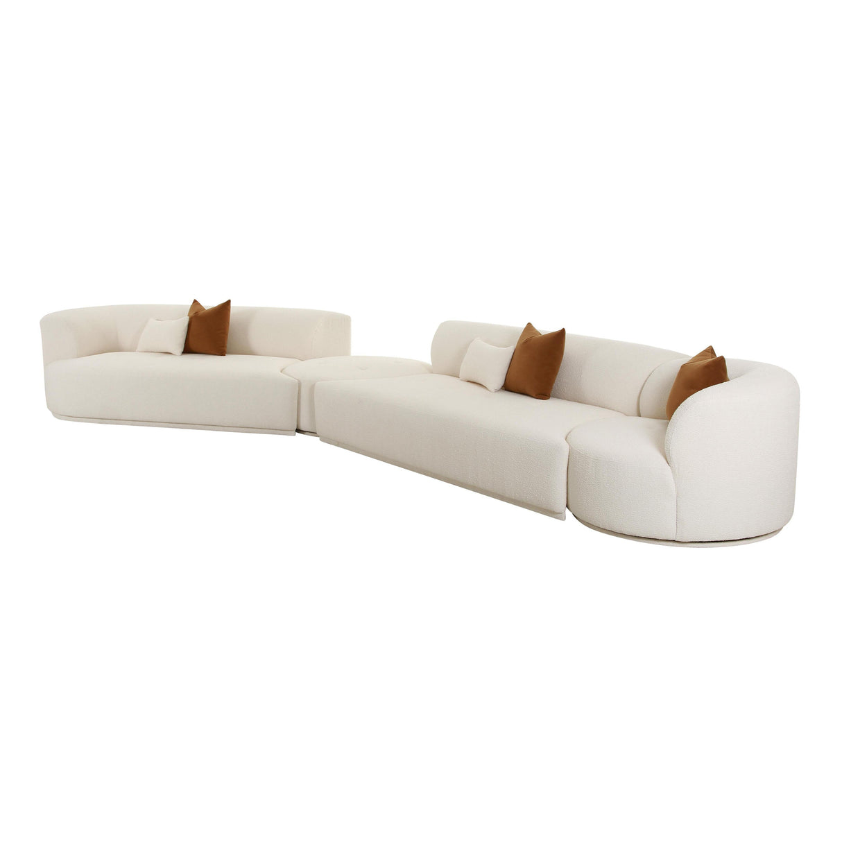 TOV Fickle Cream Boucle 4-Piece Modular LAF Sectional