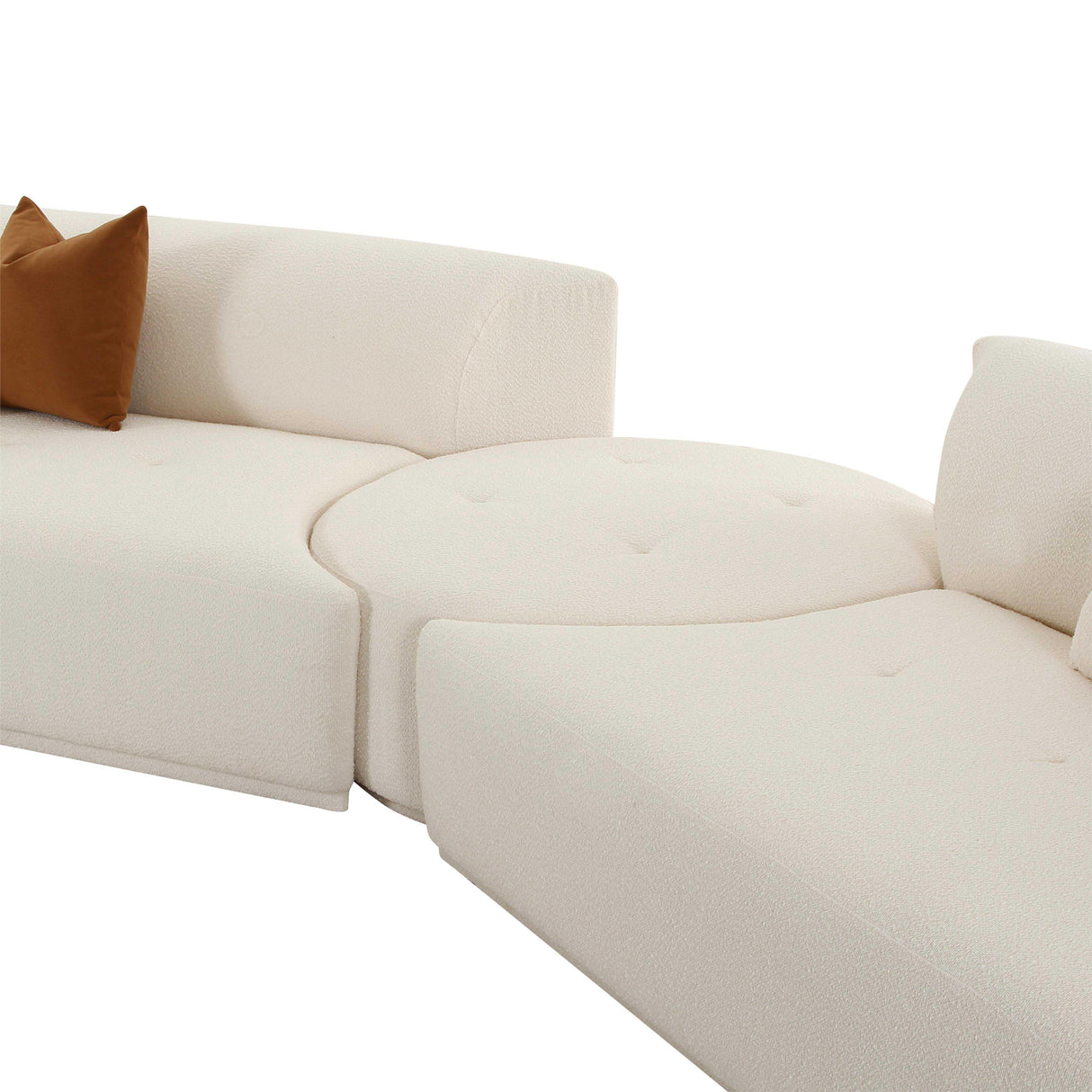 TOV Fickle Cream Boucle 4-Piece Modular LAF Sectional