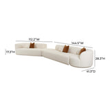 TOV Fickle Cream Boucle 4-Piece Modular LAF Sectional