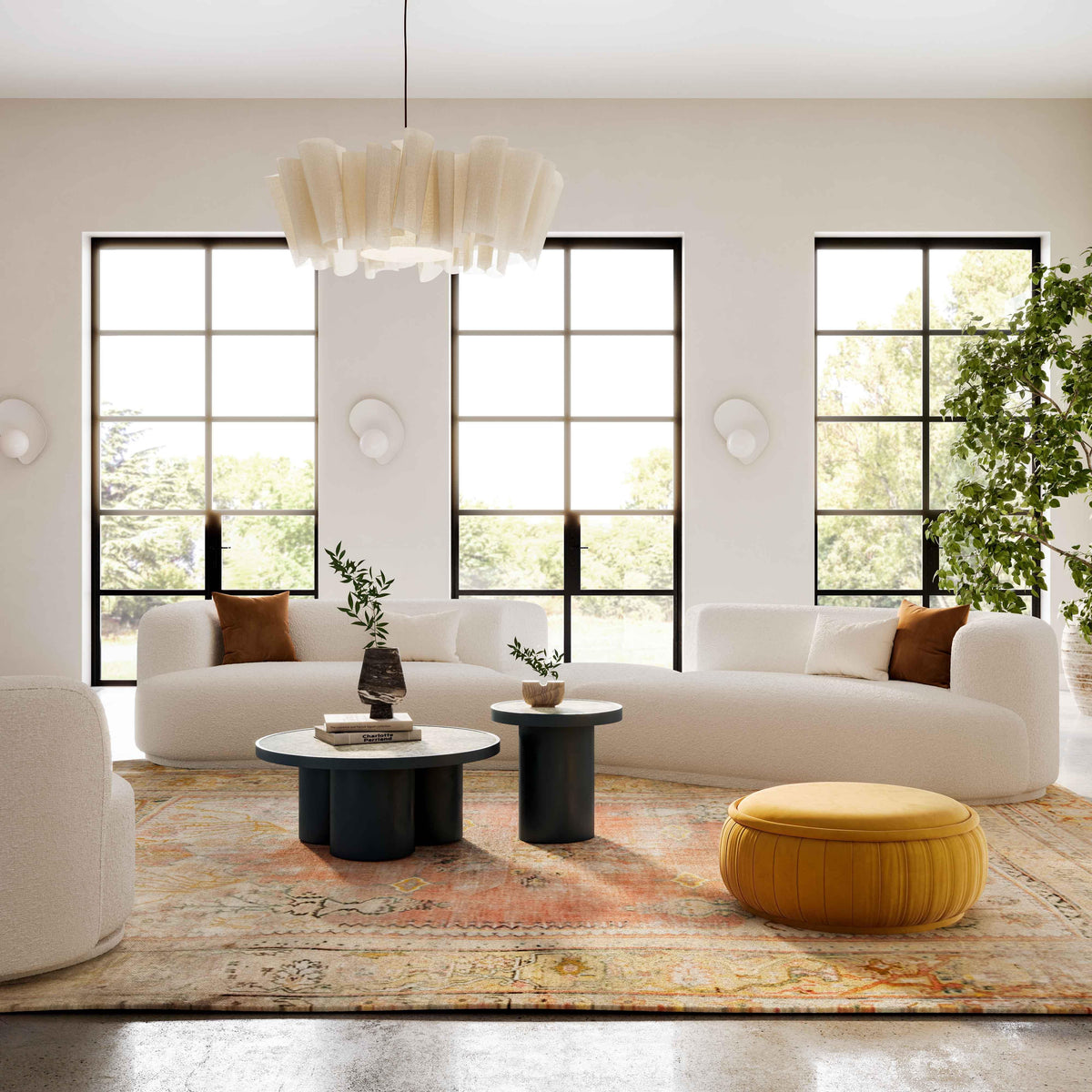 TOV Fickle Cream Boucle 3-Piece Modular Sectional