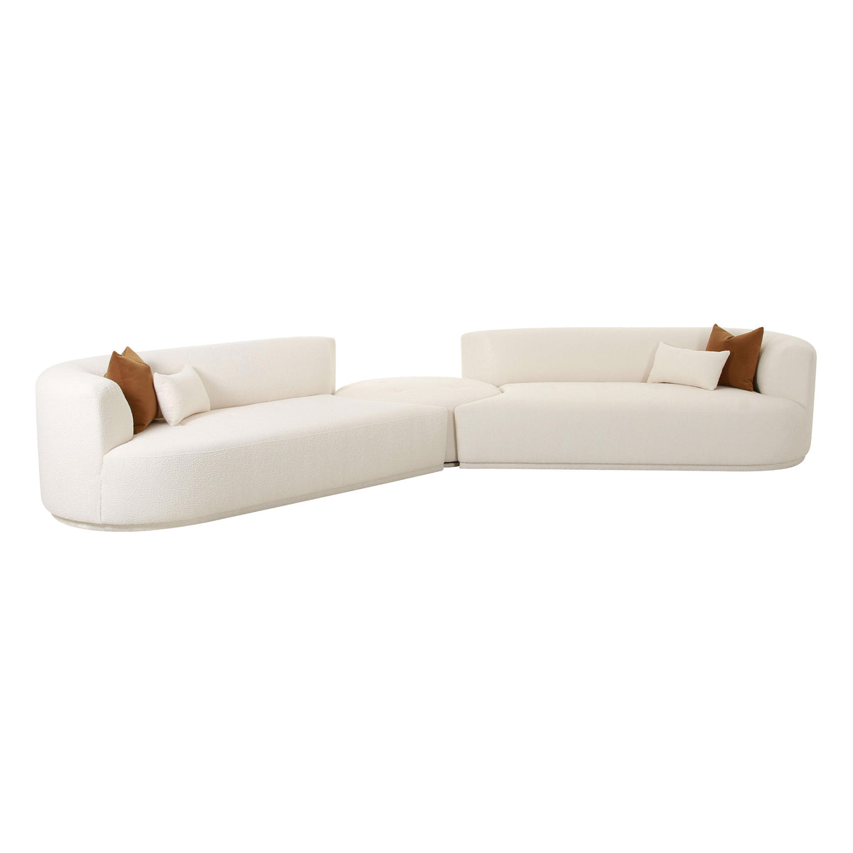 TOV Fickle Cream Boucle 3-Piece Modular Sectional