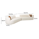 TOV Fickle Cream Boucle 3-Piece Modular Sectional