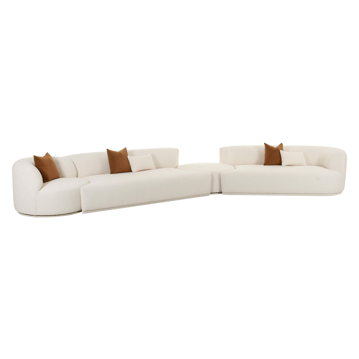 TOV Fickle Cream Boucle 4-Piece Modular RAF Sectional