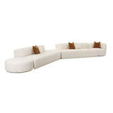 TOV Fickle Cream Boucle 5-Piece Modular Chaise Sectional