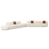 TOV Fickle Cream Boucle 5-Piece Modular Chaise Sectional