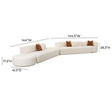 TOV Fickle Cream Boucle 5-Piece Modular Chaise Sectional