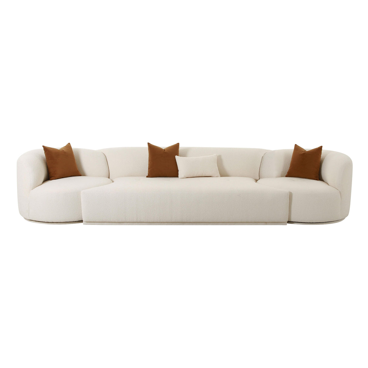 TOV Fickle Cream Boucle 3-Piece Modular Sofa