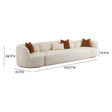 TOV Fickle Cream Boucle 3-Piece Modular Sofa