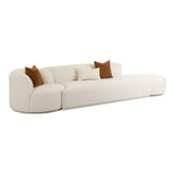 TOV Fickle Cream Boucle 3-Piece Chaise Modular Sofa