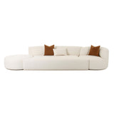 TOV Fickle Cream Boucle 3-Piece Chaise Modular Sofa